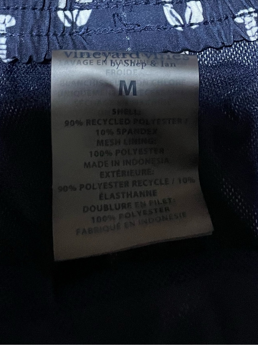 Youth Vineyard Vines Navy Lobster Print Swim Trunks - Nantucket Red Detail - Picture 4 of 4